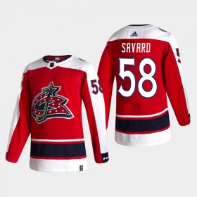 Columbus Blue Jackets David Savard 58 2020-21 Reverse Retro Authentic Shirt - Mannen